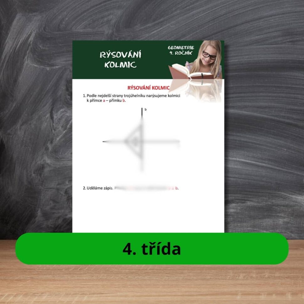 Karta s učivem rýsovaní kolmic 2