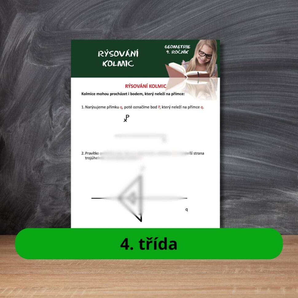 Karta s učivem rýsování kolmic