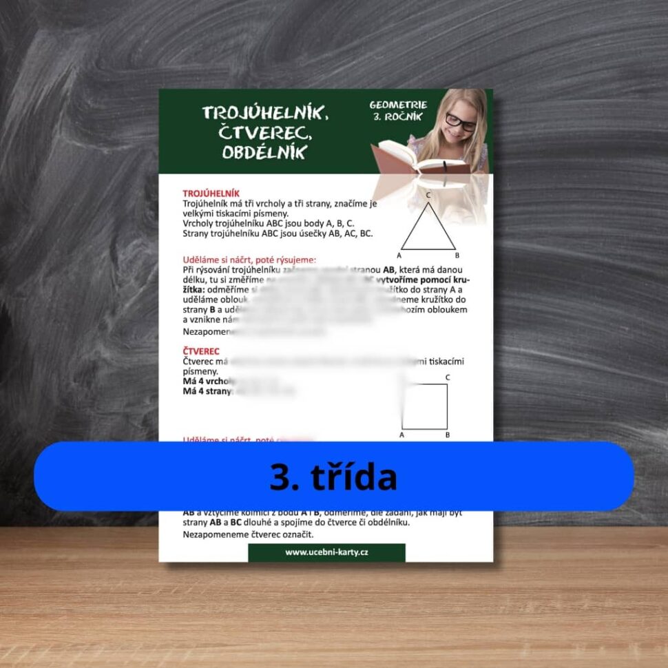 Karta s učivem trojúhelník