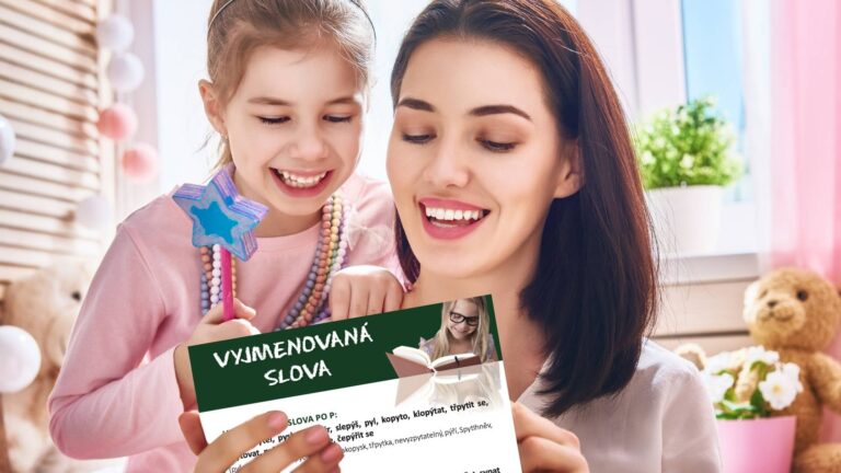 maminka s dcerou se učí vyjmenovaná slova