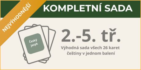 Kompletní sada 26 učebních karet pro český jazyk – 2. až 5. třída