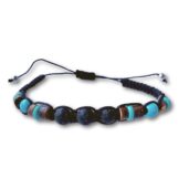 tyrkysový shamballa náramek s posuvným uzlem a imitací minerálů
