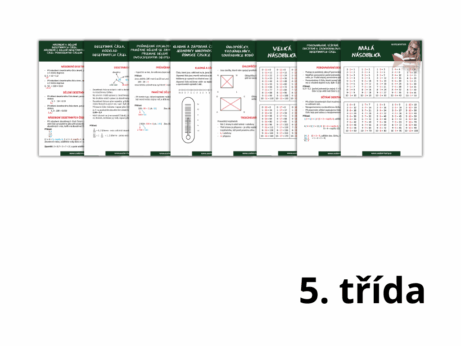 Učební karty matematika 5. třída – desetinná čísla, kladná a záporná čísla, velká násobilka, úhlopříčky a trojúhelníky